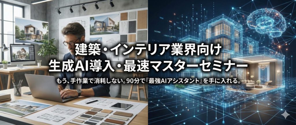 「建築・インテリア実務が変わる！今日から使えるAI仕事術」【入門編】
